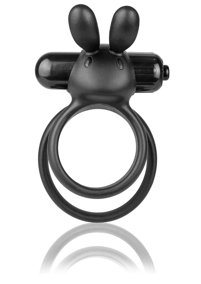 Charged Ohare XL Silicone USB Rechargeable Wearable Rabbit Vibrating Cock Ring - Black (Individual