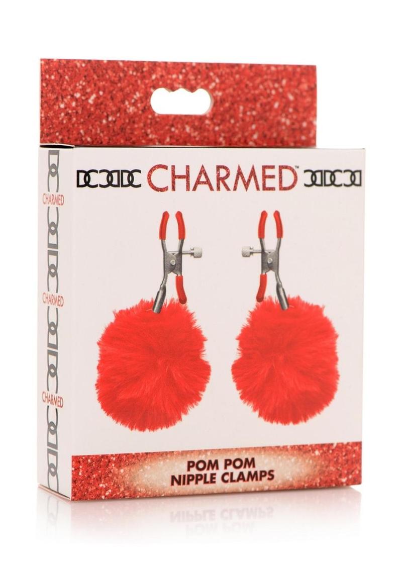 Charmed Pom Pom Nipple Clamps - Red