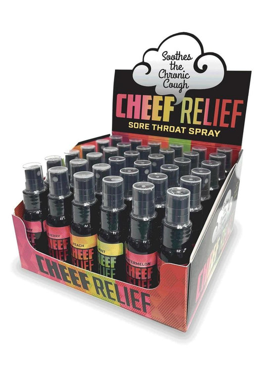 Cheef Relief Soothing Throat Spray (36 Per Display) - Assorted Flavors