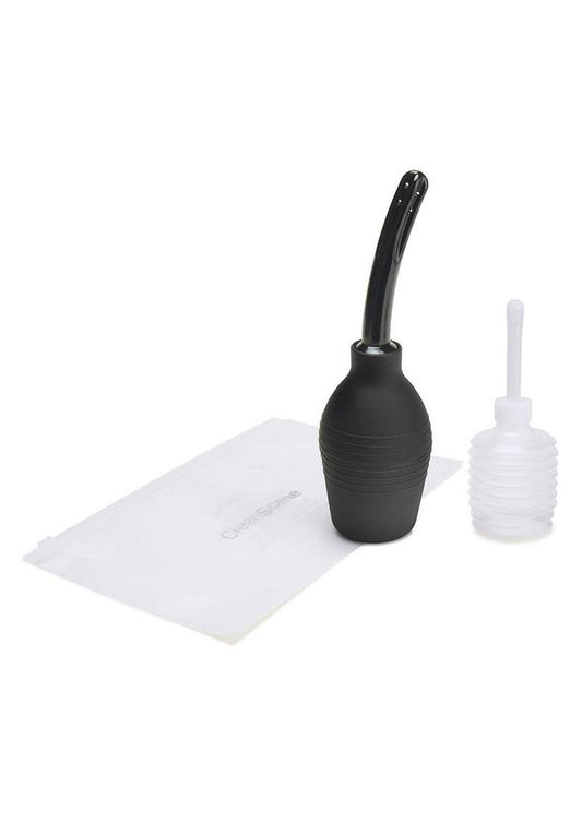 Cleanscene Medical Grade Douche Set with Soft Nozzle - Black - 4 Piece