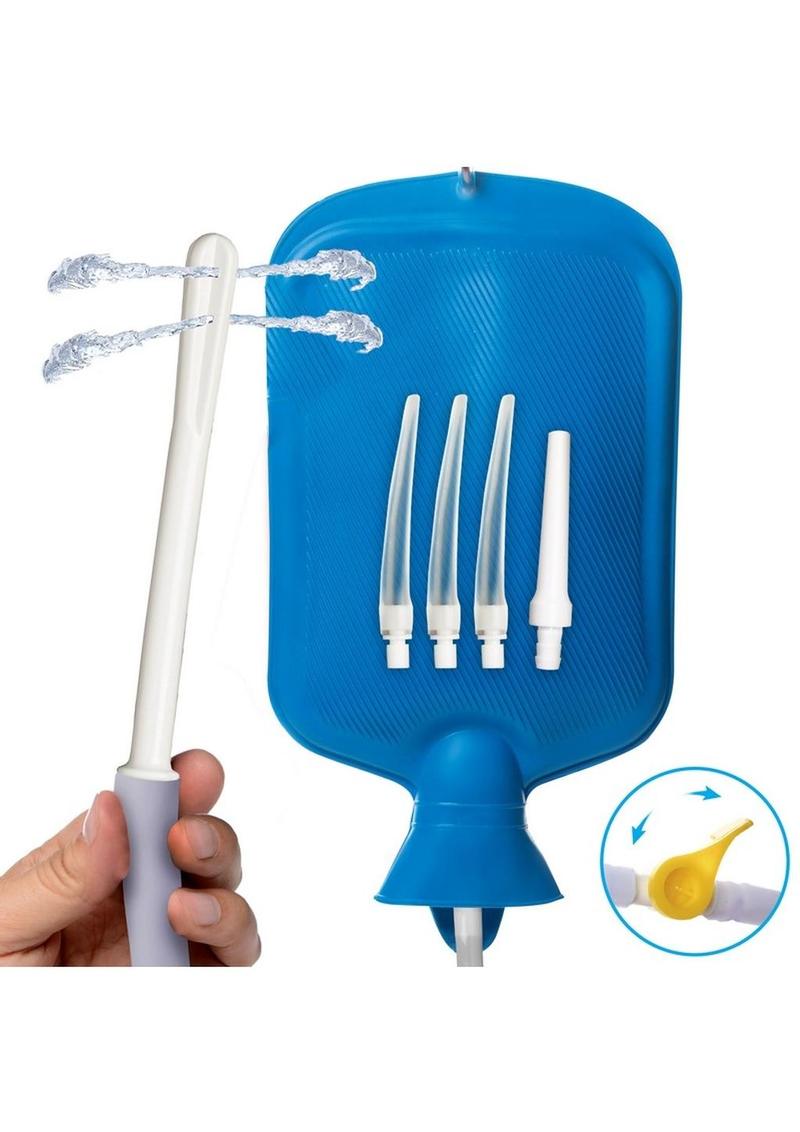 Cleanstream Deluxe Shower Enema Kit - Blue/White