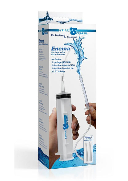 Cleanstream Enema Syringe with Attachments - Clear