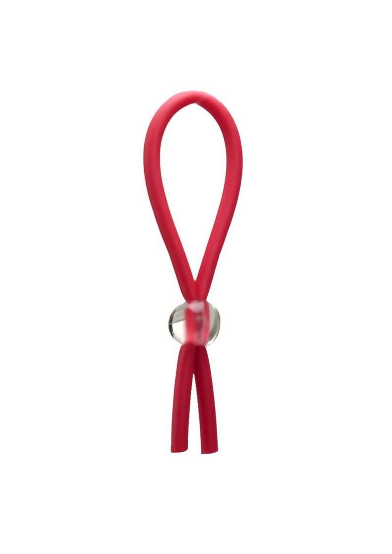 Clincher Adjustable Rubber Tie Cock Ring - Red