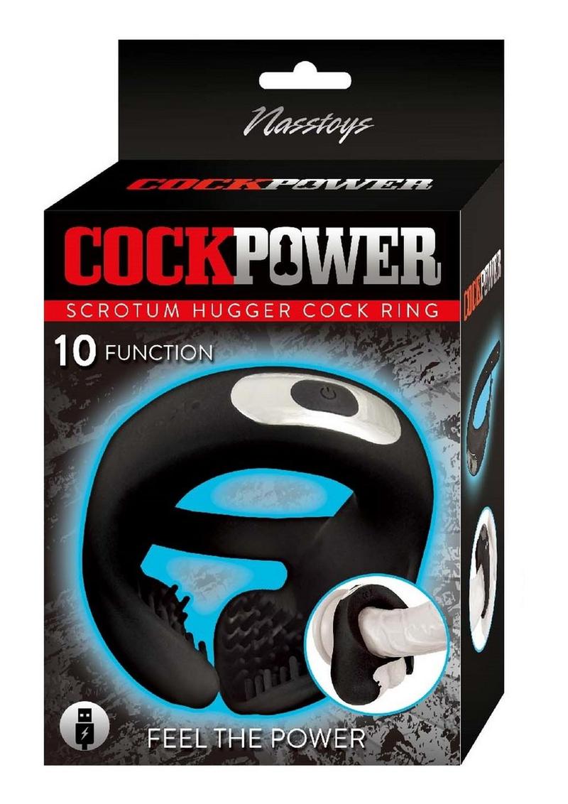 Cockpower Scrotum Hugger Rechargeable Silicone Cock Ring - Black