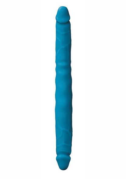 Colours Double Pleasures Silicone Double Dildo - Blue - 12in