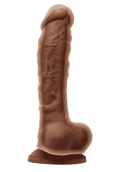 Colours Dual Density Silicone Dildo - Caramel - 8in