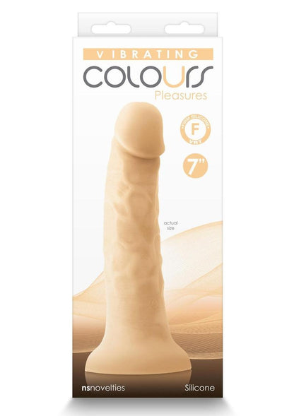 Colours Pleasures Silicone Vibrating Dildo - Vanilla - 7in