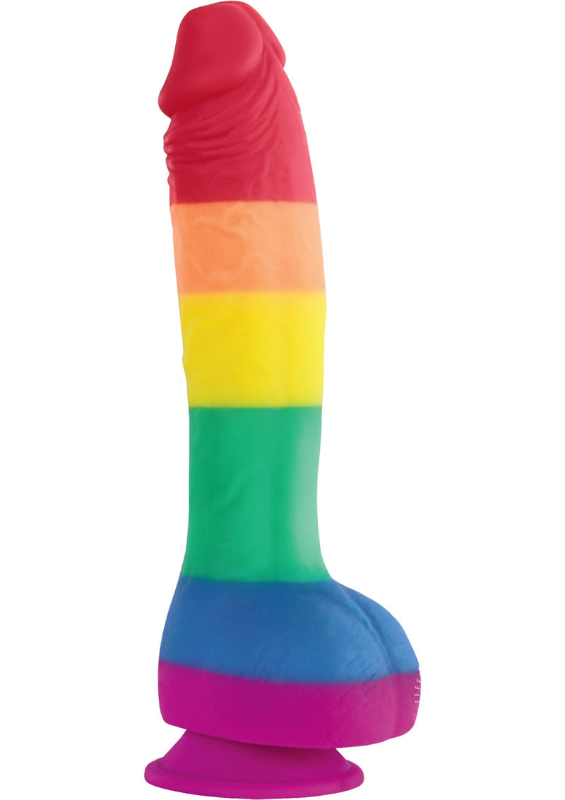 Colours Pride Edition Silicone Dildo - Multicolor/Rainbow - 8in