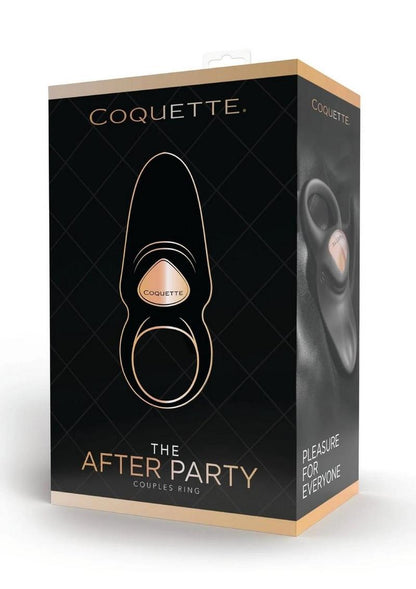 Coquette The After Party Silicone Rechargeable Couples Ring - Black/Gold