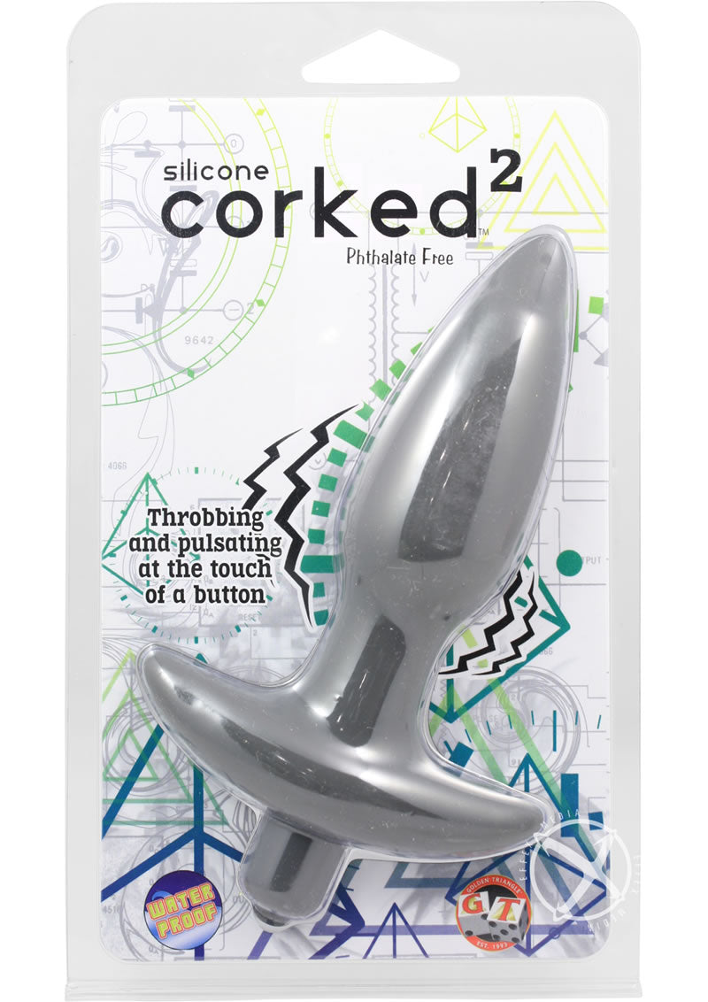 Corked 2 Silicone Anal Plug - Charcoal/Grey - Medium