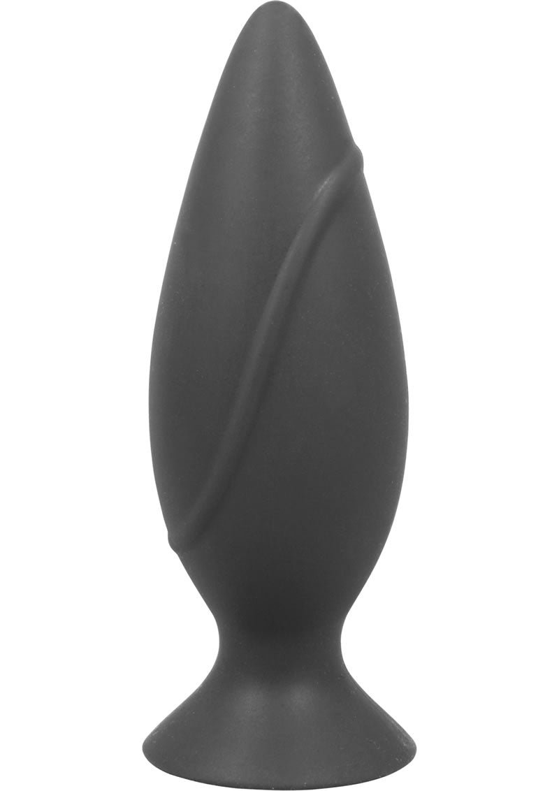 Corked Silicone Anal Plug - Charcoal/Grey - Medium