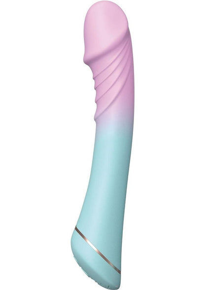 Cotton Candy Flufferella Rechargeable Silicone Vibrator - Aqua/Blue/Fuschia/Pink