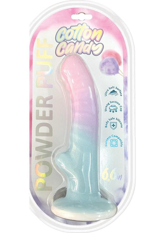 Cotton Candy Powder Puff Mini Silicone Dildo - Multicolor