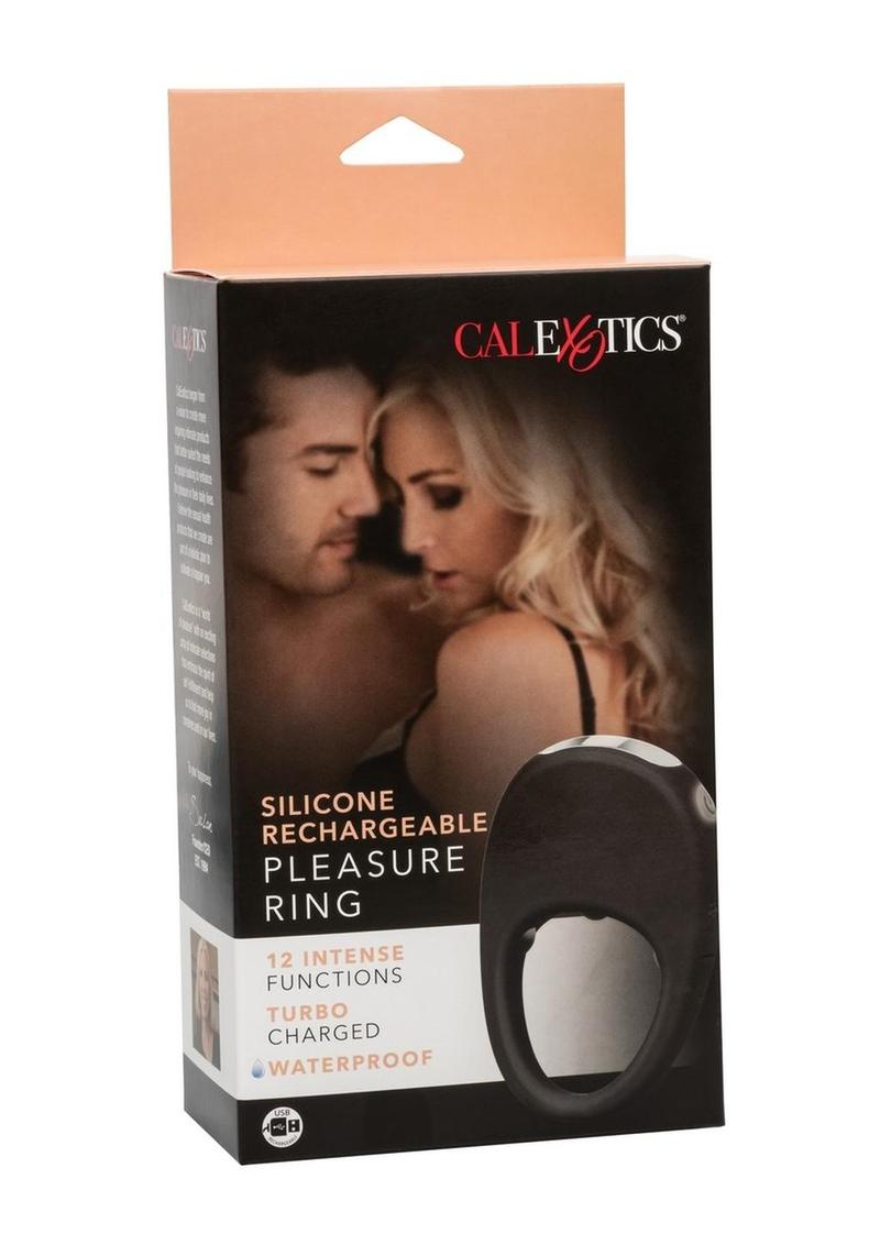 Couples's Enhancers Silicone Rechargeable Pleasure Ring - Black