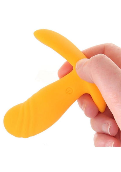 Creamsicle Silicone Rechargeable Wearable Vibrator with Remote Control