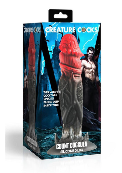 Creature Cocks Count Cockula Silicone Dildo - Black/Red