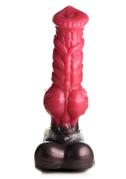 Creature Cocks Cujo Canine Silicone Dildo - Black/Red - Large