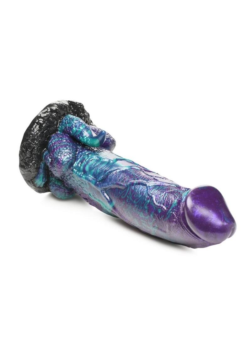 Creature Cocks Dino Dick Dinosaur Silicone Dildo - Extra Large - Purle - Blue