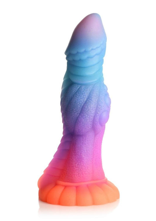 Creature Cocks Galatic Cock Alien Creature Glow In The Dark Silicone Dildo - Glow In The Dark/Multicolor