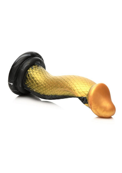 Creature Cocks Golden Mamba Silicone Dildo - Black/Gold