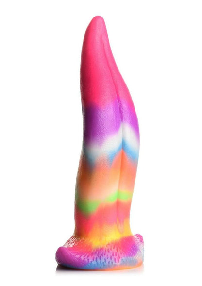 Creature Cocks Unicorn Tongue Glow In The Dark Silicone Dildo - Glow In The Dark/Multicolor/Rainbow