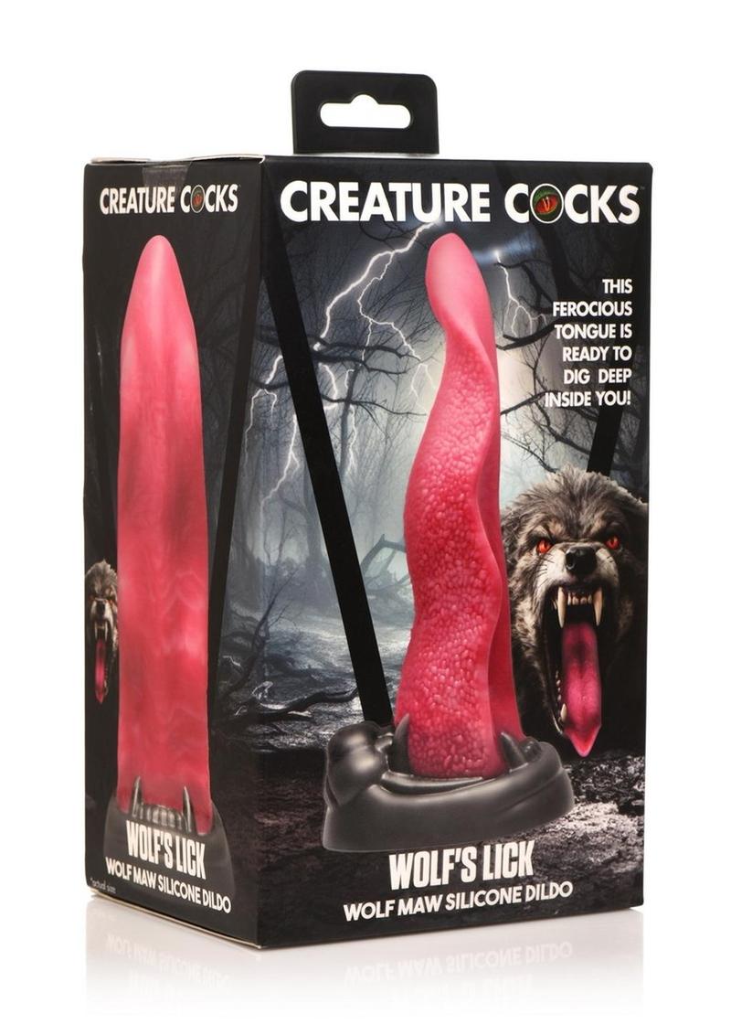 Creature Cocks Wolf's Lick Wolf Maw Silicone Dildo - Black/Red