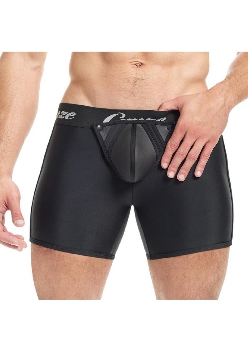 Cruze High Bar Zipper Trunk with Cock Ring - Black - Large/XLarge