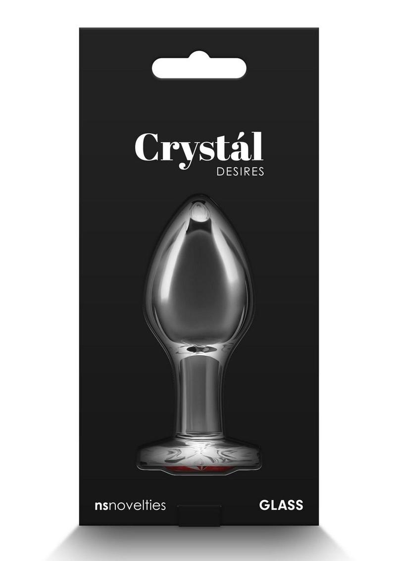 Crystal Desires Red Heart Glass Anal Plugs