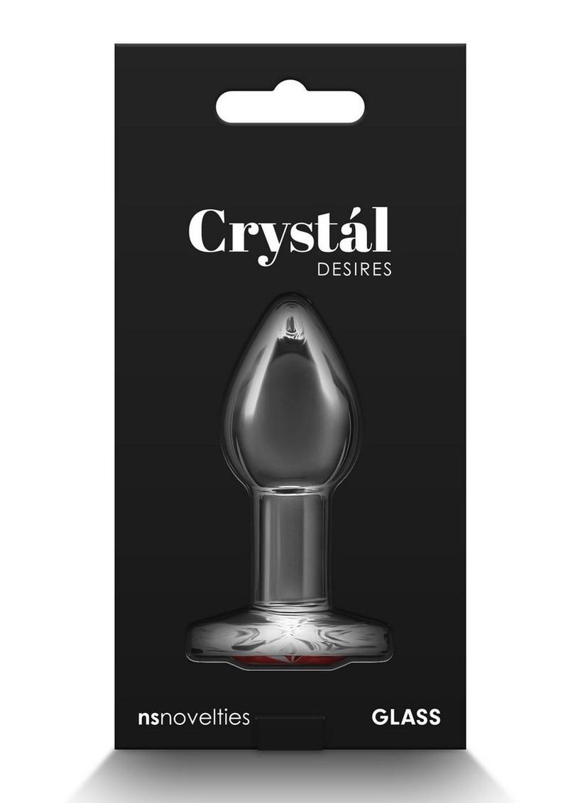 Crystal Desires Red Heart Glass Anal Plugs