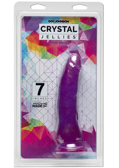 Crystal Jellies Thin Dildo - Purple - 7in