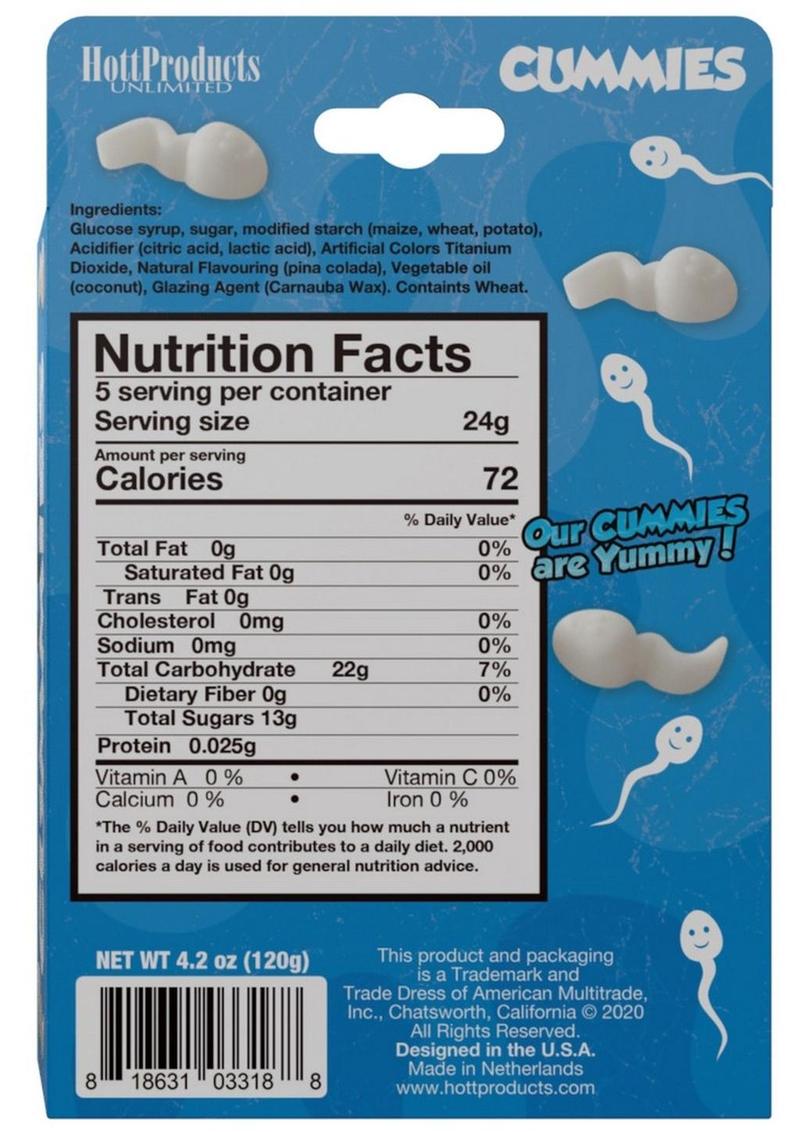 Cummies Sperm Shaped Gummies - Pina Colada Flavored