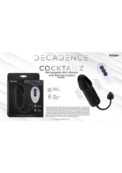 Decadence Cocktailz Silicone Vibrating Plug with Remote Control