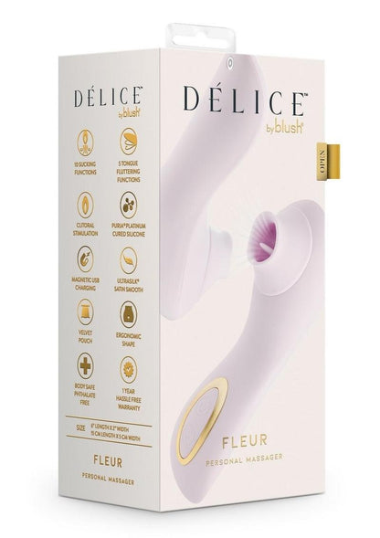 Delice Fleus Air Pulsing Vibe Rechargeable Silicone Clitoral Vibrator - Barely