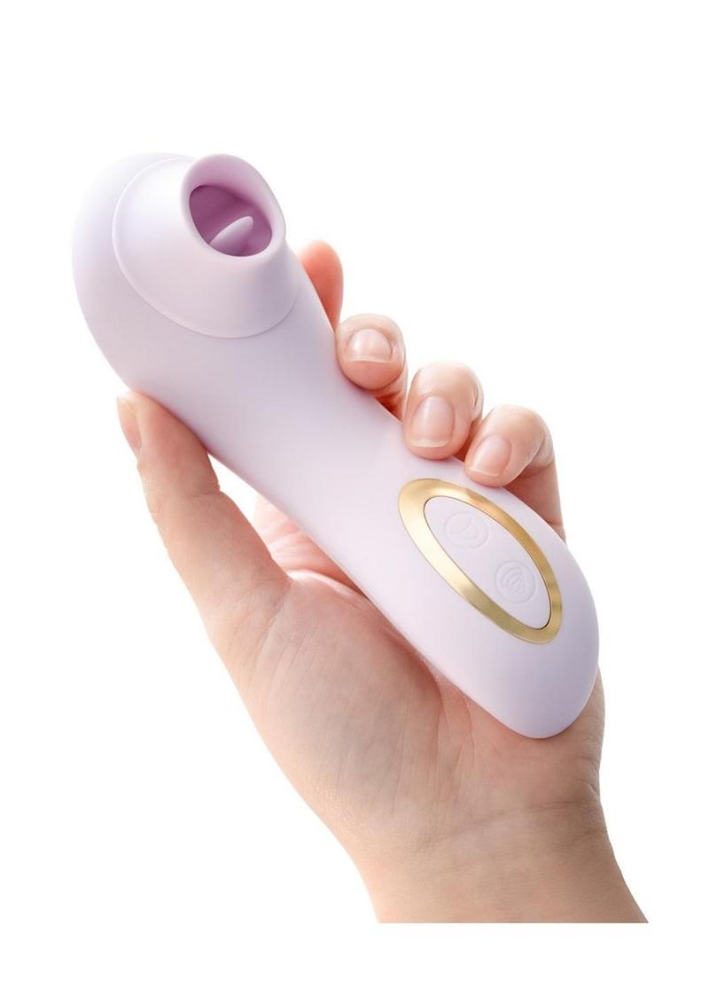 Delice Fleus Air Pulsing Vibe Rechargeable Silicone Clitoral Vibrator - Barely