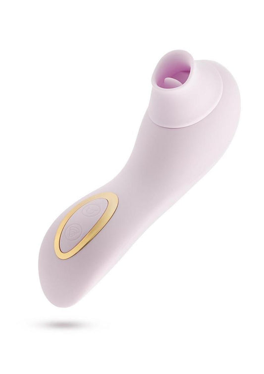 Delice Fleus Air Pulsing Vibe Rechargeable Silicone Clitoral Vibrator - Barely - Purple