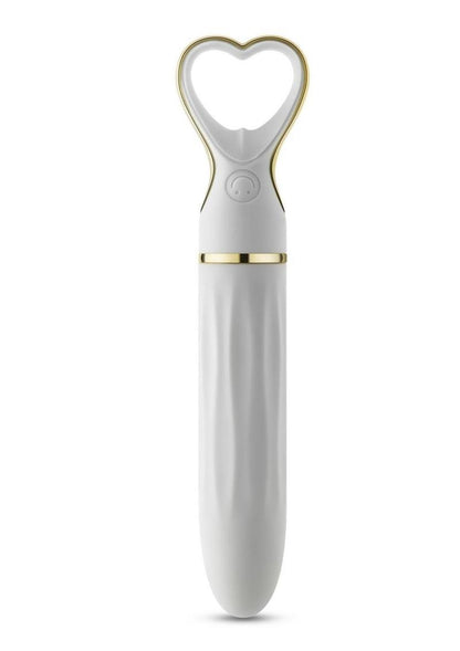 Delice Heartthrob Rechargeable Silicone Vibrator - White Bouquet - White