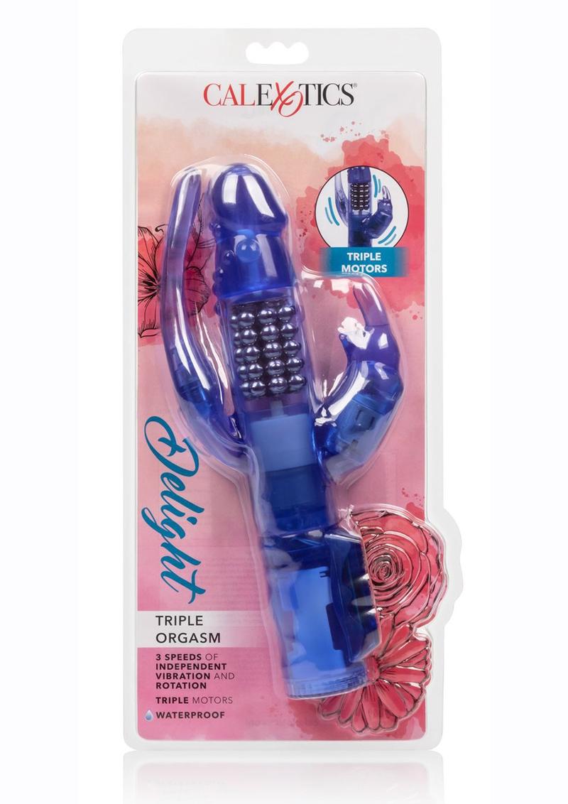 Delight Triple Orgasm Rotating Rabbit Vibrator - Blue/Purple