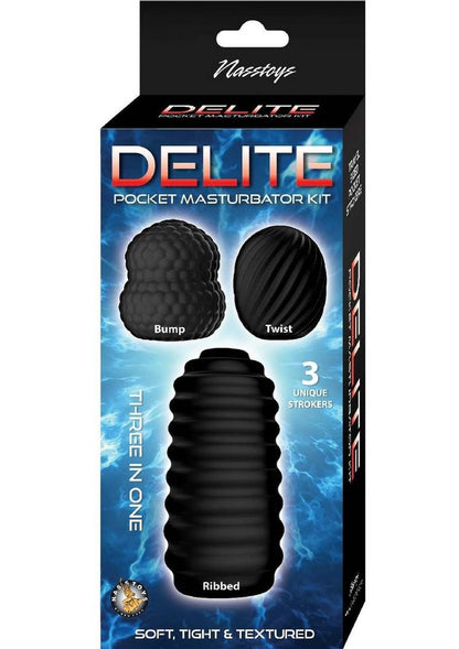 Delite Pocket Masturbator Kit - Black