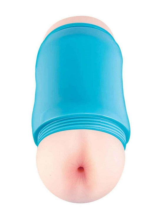 Delite Two Ways Mouth and Ass Masturbator - Blue/Vanilla