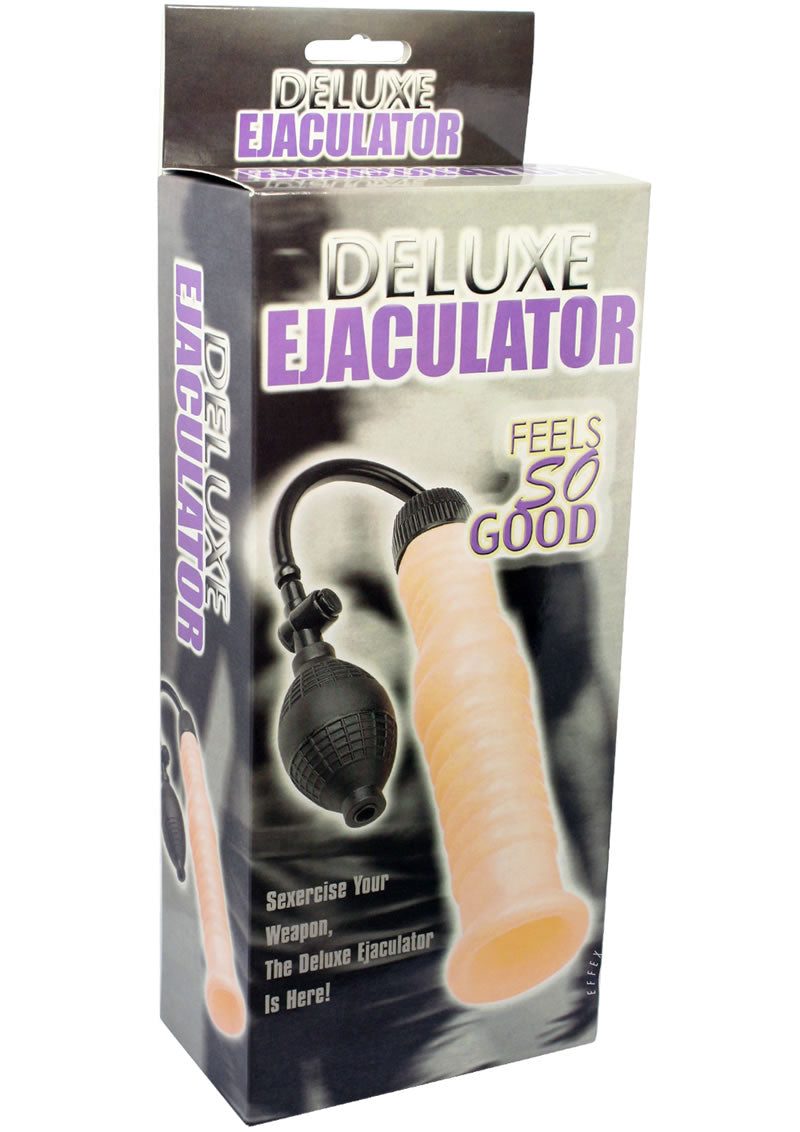 Deluxe Ejaculator Masturbator with Bulb - Vanilla