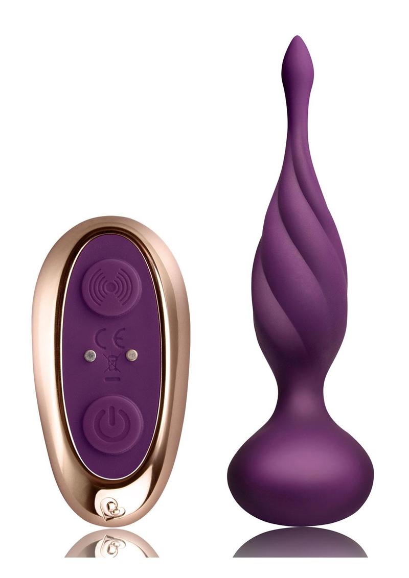 Discover Rechargeable Silicone Anal Vibrator with Remote Control - Purple/Rose Gold