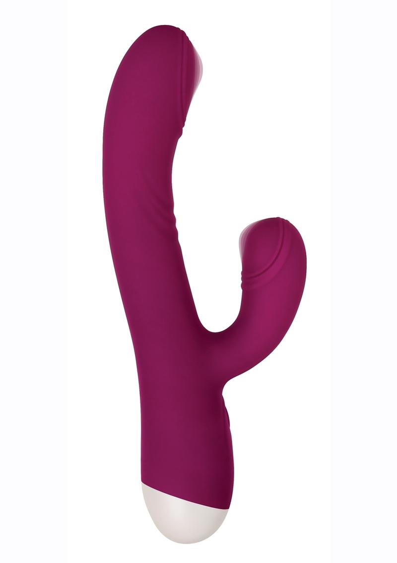 Double Tap Silicone Rechargeable G-Spot Vibrator - Red