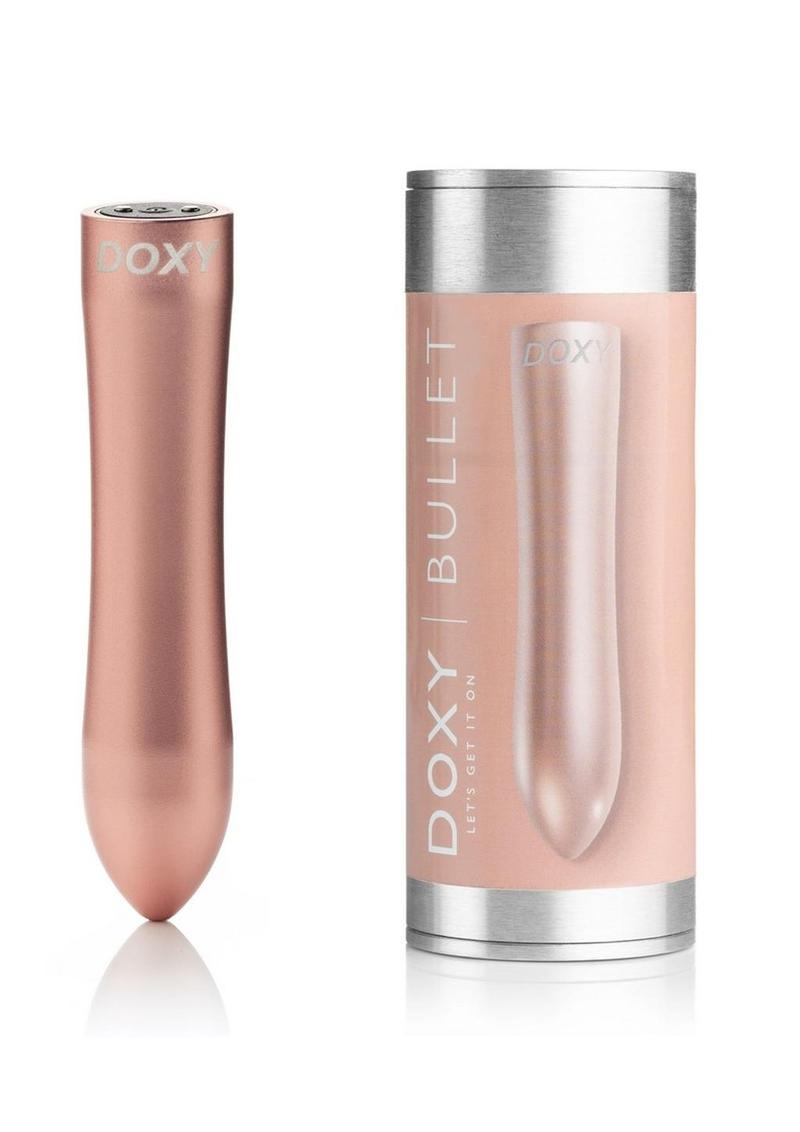 Doxy Bullet Rechargeable Aluminum Vibrator - Gold/Pink