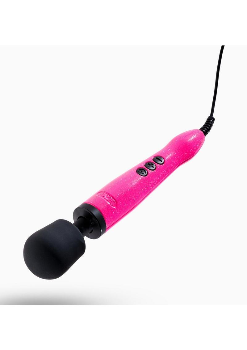 Doxy Die Cast Wand Metal Plug-In Vibrating Body Massager - Hot Pink/Metal/Pink