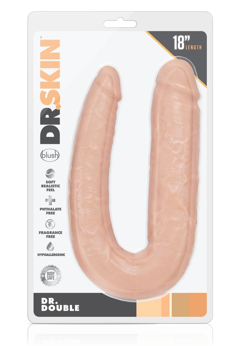 Dr. Skin Dr. Double Dual Penetrating Dildo - Vanilla - 18in