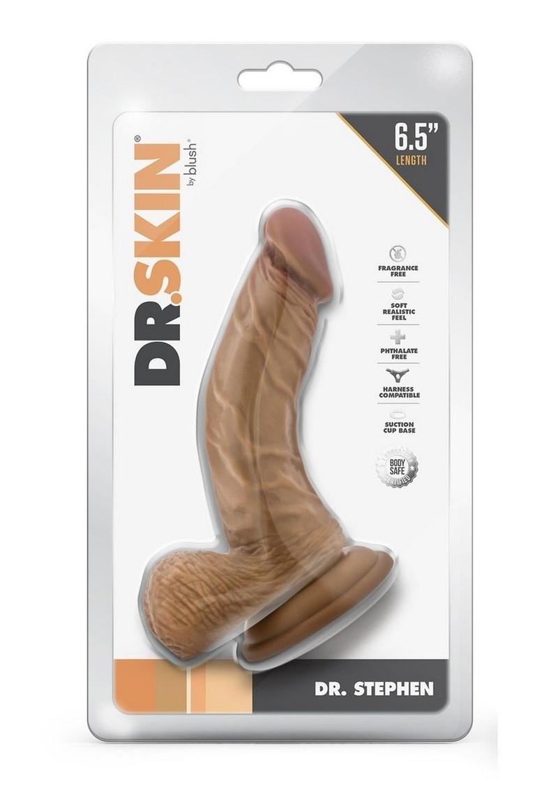 Dr. Skin Dr. Stephen Dildo with Balls and Suction Cup - Caramel - 6.5in