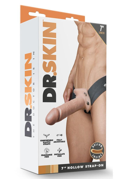 Dr. Skin Hollow Strap-On with Dildo - Vanilla - 7in