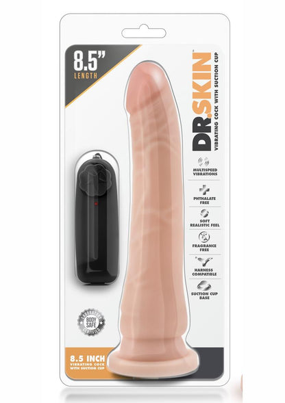 Dr. Skin Vibrating Dildo with Suction Cup - Vanilla - 8.5in