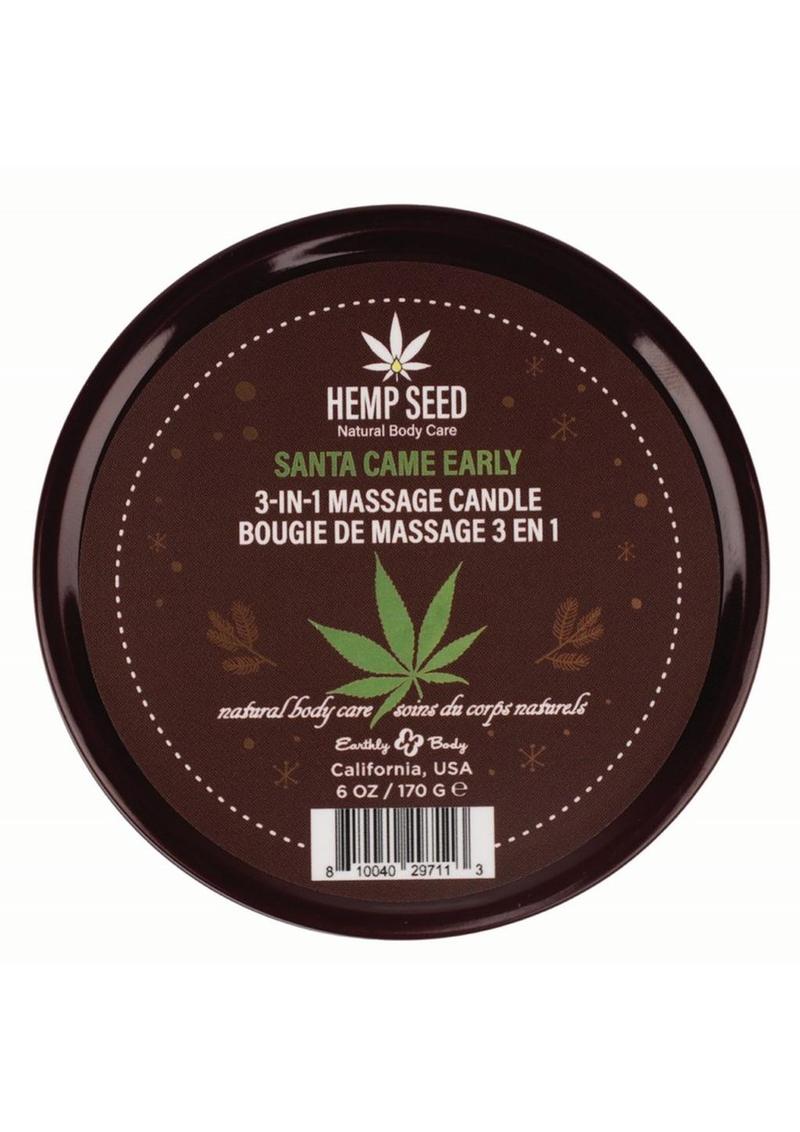 Earthly Body Hemp Seed 3 In 1 Massage Candle - Santa Came Early