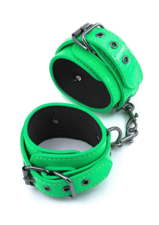 Electra Play Things Pu Leather Ankle Cuffs - Green